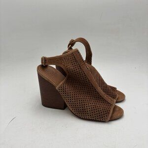 Tory Burch Women’s 8 Brown Suede Jesse Heeled Open Toe Bootie Boots